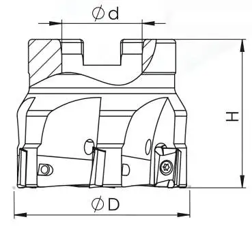 50 mm - Z=6 ✓ Eckfräser, Planfräser, Messerkopf 90° für APKT1003 Wendeplattenbmit Innenkühlung