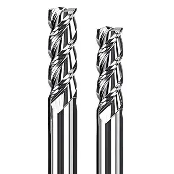 6 / 8 / 10 / 12 mm ✓ VHM Alu-Fräser-Satz, Z=3, Schaftfräser Set mit polierter Nut für NE-Metalle im Rundbox