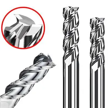 4,0 x 12 x 50 - d2=6 mm ✓ VHM Alu-Fräser, Z=3, Schaftfräser mit polierter Nut für NE-Metalle