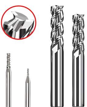 3 / 4 / 5 / 6 mm ✓ VHM Alu-Fräser-Satz, Z=3, Schaftfräser Set mit polierter Nut für NE-Metalle im Rundbox