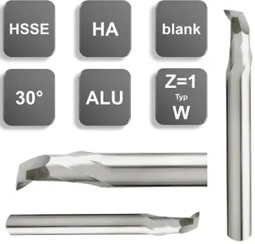 HSSE (5% Co) Alufräser, Einzahnfräser, Fräser, Spiralfräser mit Z=1 Schaftfräser GEFRABO