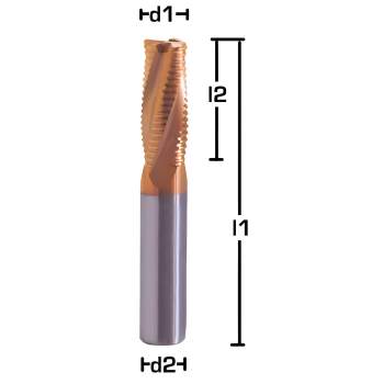 VHM Schruppfräser 8 x 100 mm TiSiN HR überlang