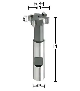 HSSE-T-Nutenfräser, Schlitzfräser kreuzverzahnt, DIN851, HB Schaft, Z=6