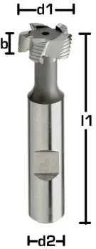 32,0 x 14 x 90 mm, Typ NR, d2=16,0 HB - HSSE-T-Nuten-Fräser, kreuzverzahnt, DIN 851, Z=8, blank