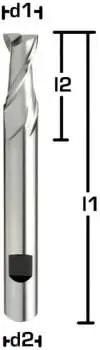 8,0 x 19 x 88 - d2=10 mm ✓ HSSE-Langlochfräser 25°, lang ISO1641, Z=2, Typ N, HB