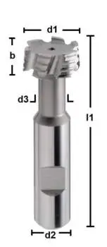 21,0 x 9 x 74 mm, Typ NF, d2=12,0 HB HSSE-T-Nuten-Fräser, kreuzverzahnt, DIN 851, Z=6
