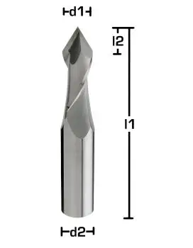 2,0 x 4 x 39 - d2=3 mm ✓ VHM 8-Fachwerkzeug 60° Multifräser Universalfräser Z=2 Typ N