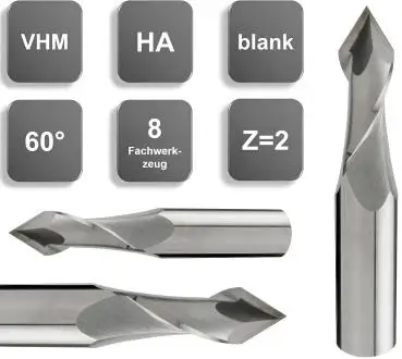 2,0 x 4 x 39 - d2=3 mm ✓ VHM 8-Fachwerkzeug 60° Multifräser Universalfräser Z=2 Typ N