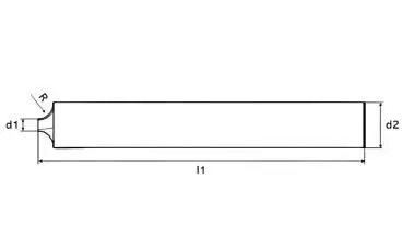 R2 x 2 x 50 - d2=6 mm ✓ VHM Viertelkreisfräser mit RainBow (DLC) Beschichtung, Profilfräser für abgerundete Fasen durch Viertelkreis-Anschliff