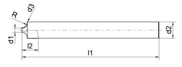 R0,3 x 0,3 x 50 - d2=3 mm ✓ VHM Mikro-Viertelkreisfräser Z=2, Konkavfräser, Profilfräser für abgerundete Fasen durch Viertelkreis-Anschliff