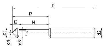 6,0 x 4 x 18 x 100 - d2=6 mm ✓ VHM-Vor-/Rückwärtsentgrater 90°, Z=4, beschichtet, Fasenfräser, überlang