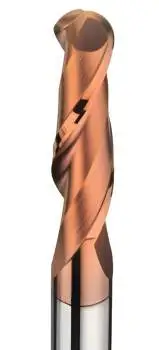 VHM Vollradiusfräser, Radiusfräser Z=2 lang mit Tisin Beschichtung