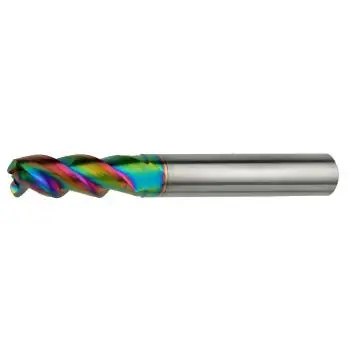 3ER0,13 x 8 x 18 x 57 - d2=6 mm ✓ VHM HPC Alu-Fräser 42/45°, Z=3, Rainbow-Beschichtung, Extrem-Fräser
