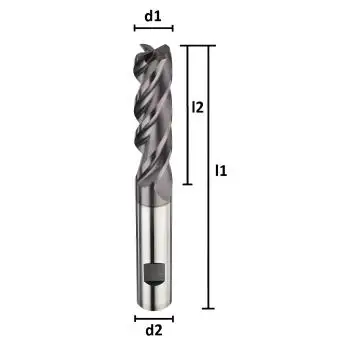 16,0 x 53 x 130 - d2=16 mm ✓ VHM HPC-Fräser 35/38°, Z=4 für Materialien bis 1400 N/mm² mit PVD-Beschichtung und langen Schneiden