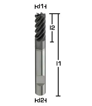 5,0 x 13 x 57 - d2=6 mm ✓ VHM-Schaftfräser 45°, Beschichtet, Zum Schlichten, Universalfräser, Z=6, HB Schaft
