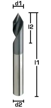 3,0 x 10 x 40 - d2=3 mm ✓ VHM-Gravierfräser 60° Spitze, Beschichtet, zum Gravieren