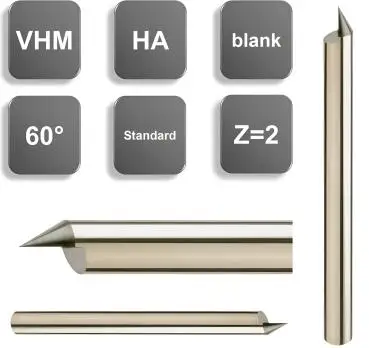 5,0 x 7,5 x 50 - d2=5 mm ✓ VHM-Gravierstichel mit Spitze 60°, hinterschliffen