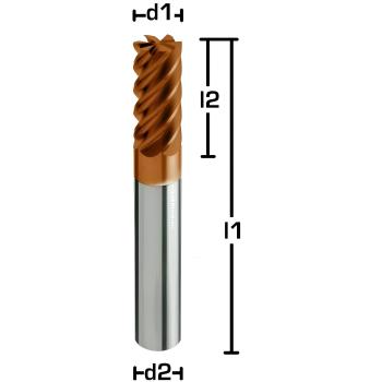 3,0 x 8 x 58 - d2=6 mm ✓ VHM-Formenbau-Spezial-Schaftfräser 45°, Z=6, Beschichtet bis 70 HRC