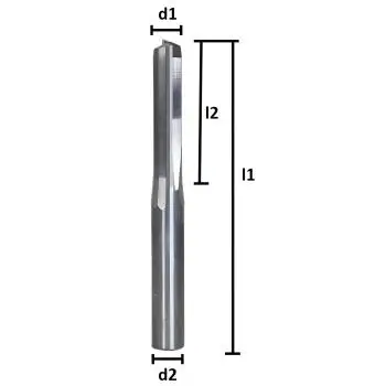 3,0 x 15 x 50 - d2=3 mm ✓ VHM Schaftfräser, Holzfräser Z=2, geradegenutet für Holz, MDF, lang