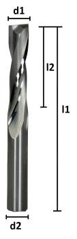 6,0 x 25 x 54 - d2=6 mm ✓ VHM Fräser für Holz, Spiralnutfräser, MDF, Acryl, Z=2, poliert