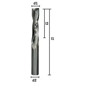 4,0 x 22 x 50 - d2=4 mm ✓ VHM Fräser für Holz, Spiralnutfräser, MDF, Acryl, Z=2, poliert
