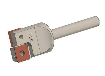 25 - Schaft 8 mm ✓ HM-Bestückter Wendeplattenfräser, Planfräser mit WP-Klingen, Wendemesser, Schaftfräser, Hobelfräser Z=2 für Hartholz, Weichholz, Plastik & Spanplatten