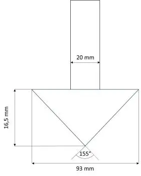 155° d2=20 mm ✓ HM-Bestückter V-Nutfräser mit Wendeplatten, Z=2, V-Cut-Fräser