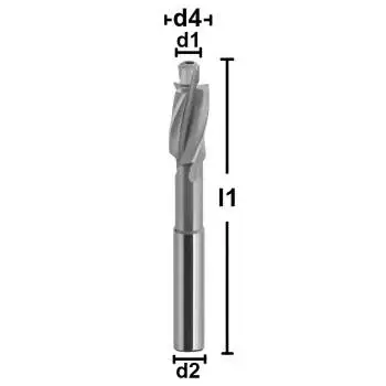 M5 / 5,5 auf 10 x 80 - d2=8 mm ✓ HSS-CO5-Flachsenker, Zapfensenker 180°, mittel, DIN373, Z=3