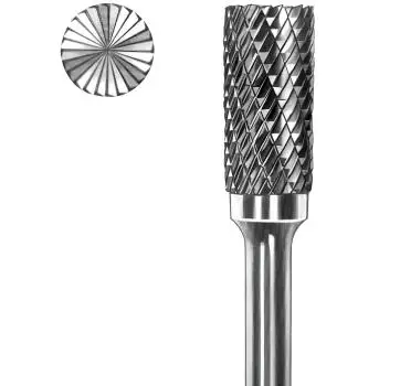 Premium Hartmetall Frässtift Zylinder mit Stirnverzahnung 6 8 10 12 16 mm HM-Frässtift, Rotierfräser