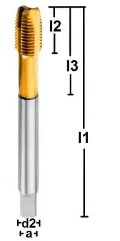 M12 x 1,25 ✓ HSSE Gewindebohrer, Durchgangsloch, DIN 374, Form B, beschichtet, 6H, bis 800 N/mm²