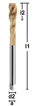 M8 x 0,75 ✓ HSSE Gewindebohrer 40°, Sackloch, DIN 371, Form C, beschichtet, 6H, bis 800 N/mm²