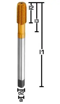 HSSE/PM-Gewindeformer, DIN 371, TIN, 6GX, Form C, mit Ölnuten, 2,5xd