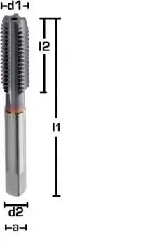 M6 - Handgewindebohrer Fertigschneider, TICN 6HX, gerade genutet, DIN 352, bis 40 HRC