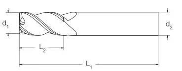 6,0 x 13 x 57 - d2=6 mm ✓ VHM Fräser 43° für Titanium, Edelstahl (VA) und Stahl Z=3 GoRill-Schaftfräser Inox-Fräser