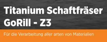 6,0 x 13 x 57 - d2=6 mm ✓ VHM Fräser 43° für Titanium, Edelstahl (VA) und Stahl Z=3 GoRill-Schaftfräser Inox-Fräser