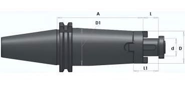Kombi-Fräser-Aufsteckdorn Lang, Aufnahme DIN6358, SK 40, Dorn-Ø d: 16 mm | A:100 mm