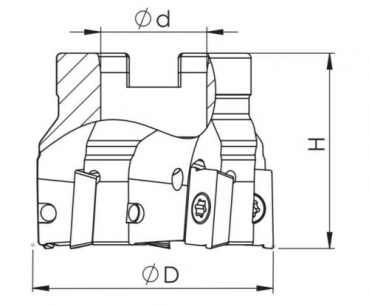 125 mm - Z=9 ✓ Eckfräser Messerkopf 90° für APKT1604 Wendeplatten