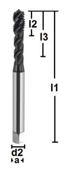 M6 ✓ HSSE/PM Gewindebohrer 45°, Sackloch, DIN 371, Hardlube, 6HX, Form E