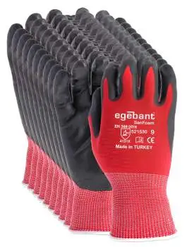 1 Paar Arbeitshandschuhe M / 8 Montagehandschuhe, Mechanikerhandschuhe, KFZ-Handschuhe mit Nitrilbeschichtung