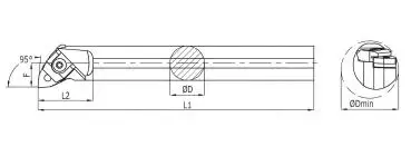 MWLNR Rechts oder MWLNL Links ✓ Bohrstange zum Innendrehen mit Klemme 95° für WNMG06. / WNMG08. Wendeplatten von MBC
