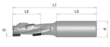 10,0 x 24,5 x 40 x 75 - d2=12 mm ✓ PKD Fräser Z=1+1, Holzfräser, Diamantfräser mit Stahlschaft, CNC Fräser