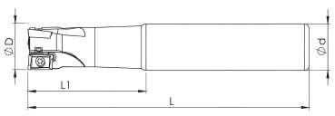 25 x 150 mm ✓ Schaftfräser, Wendeplattenfräser für R390 11T3 (SDVK) Wendeplatten, Z=3