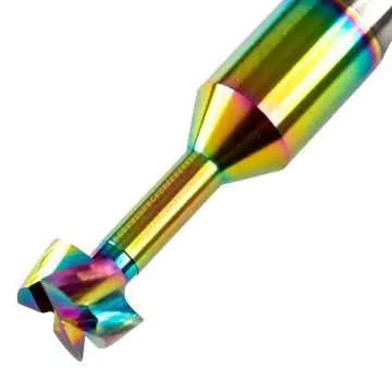 4,0 x 0,5 x 50 - d2=4 mm ✓ VHM Schlitzfräser, T-Fräser, T-Nutenfräser Z=4 für ALU mit RainBow Beschichtung