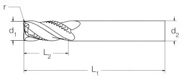 8,0 x 19 x 63 - d2=8 mm ✓ VHM HPC Schrupp-Schlicht-Fräser, 39/40°, Z=4, ProCoat (PVD-Beschichtung), Akviya KâFi Hochleistungsfräser