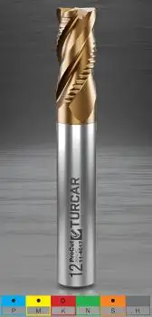 8,0 x 19 x 63 - d2=8 mm ✓ VHM HPC Schrupp-Schlicht-Fräser, 39/40°, Z=4, ProCoat (PVD-Beschichtung), Akviya KâFi Hochleistungsfräser