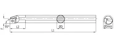 8 x 100 mm ✓ Bohrstange SCLCR 95°, Halter Rechts für CCMT06 / CCGT06-Wendeschneidplatten