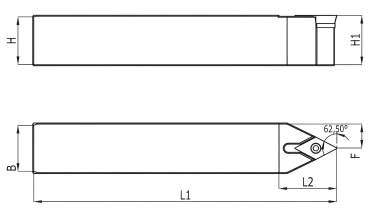 10 x 10 SDNCN ✓ Drehhalter, Drehstahl 62,5° für DCMT07 / DCGT07 Wendeplatten