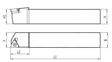 20 x 20 SEL Links ✓ Gewindedrehhalter, Drehhalter, Drehmeißel 10° für 16ER Gewindewendeplatten