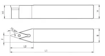 20 x 20 x 125 SVVCN ✓ Drehhalter 72,5° für VCMT16 / VCGT16 Wendeplatten Neutral ISO Halter