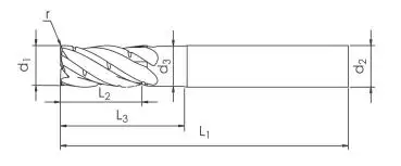 6,0 R0,5 x 13 x 18 x 57 - d2=6 mm ✓ VHM TPC Fräser, Trochoidalfräser, 33/35°, Z=5, ProCoat mit Spanbrecherform
